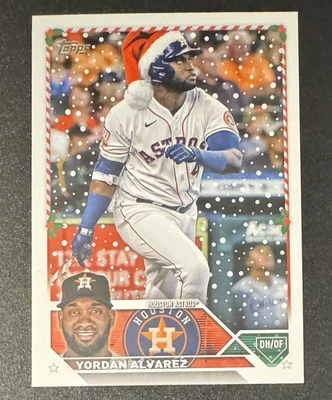 Yordan Alvarez 2023 Topps Santa Hat Photo Variation SP #H160 - Houston Astros - Image 1 of 2