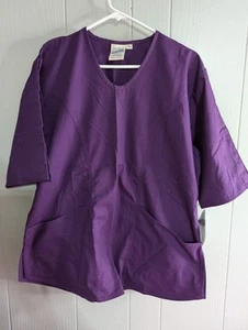 Scrubs by SMARTSCRUBS purple womens XL shirt top elastic back NWT - Picture 1 of 9