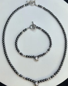 Mignon Faget Natural Snail Shell Sterling Silver Bracelet And Necklace Set - Picture 1 of 4