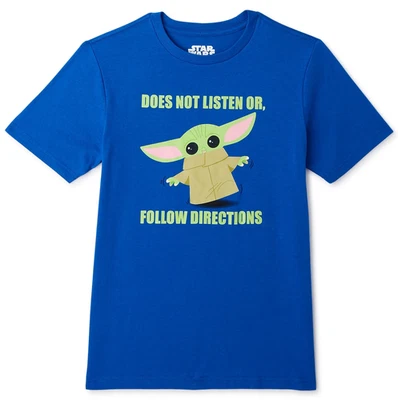Star Wars The Mandalorian ☆ Boys Baby Yoda Don't Listen T-Shirt ☆ Sizes S-XXL - Image 1 of 3