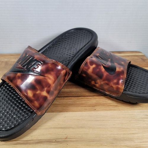 Sandali Nike donna tg 10 Benassi JDI stampa tartaruga marrone nero slide