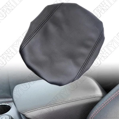 Black Leather Center Console Armrest Lid Cover Skin For Ford Explorer 2011-2018 - Image 1 of 4