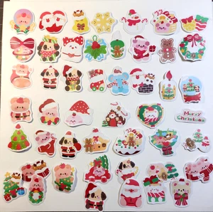 Adesivi Natalizi #17 Stravaganti 48 pz Animali Pan di Zenzero Casa Alberi - Foto 1 di 2