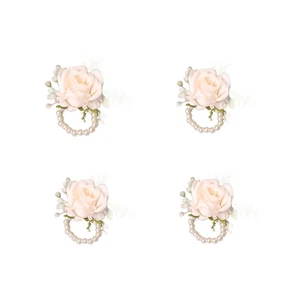 Elegante flor rosa simulada blanca para invitados de boda y damas de honor - Imagen 1 de 16