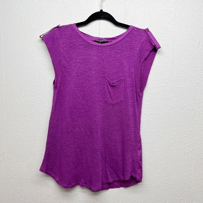 Top de mezcla de lino cable y calibre para mujer mediano costero playa náutico ligero Foto 1 de 4