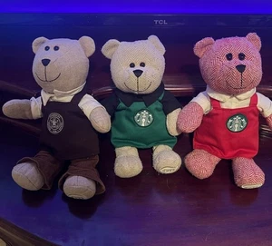 Starbucks Official 2016 Barista Bear Lot Green, Red, and Brown Apron  - Bild 1 von 6