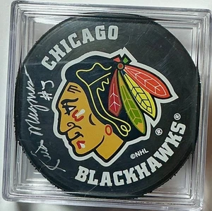 Keith Magnuson autographed Chicago Blackhawks In Glas Co Puck / PSA COA - Picture 1 of 2