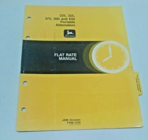 1982 John Deere FRM-1035 PORTABLE ALTERNATORS Flat Rate Manual with Postcards - Picture 1 of 4