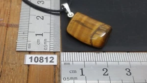 Pendentif OEIL DE TIGRE + cordon reglable mineraux pierre roulée reiki bijou - Picture 1 of 1