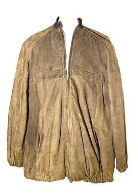 VAKKO Vintage 80’s Suede Jacket Dark Brown 7/8 Full Zip Tab Collar Women/Unisex - Image 1 of 4