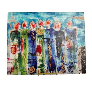 Tagliere Vetro Temperato Bancone Arte Santa Fe Artista New Mexico 12 x 15" USA - Foto 1 di 8