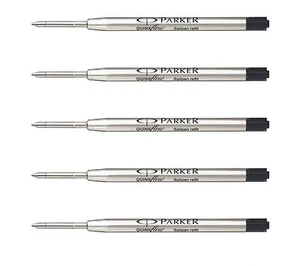 5 x PARKER QUINK FLOW BALL PEN BP REFILL BLACK INK FINE NIB WITH FREE SHIPPING - Foto 1 di 1