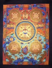  Fine Handpainted Painting Tibetan Chinese Buddha Mandala Thangka Meditation a