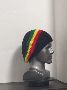 Beret Tam Hat Rasta Hippie Dreads Beanie Reggae Cap Dreadlocks Slouchy One Size - Picture 1 of 7