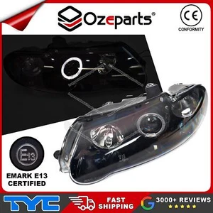 LH+RH Head Light Blk Angel Eyes For Commodore VX Executive Acclaim S Equipe SS - Picture 1 of 6