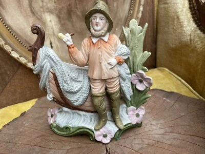 Ancienne Jardinière  Bouquetière En Biscuit Porcelaine De Paris  - Photo 1/4