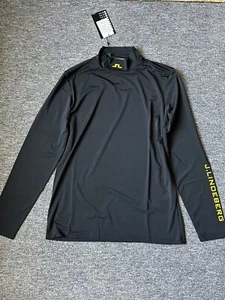 J.Lindeberg Golf Men Sun Protection Base Layer Black Size L (JL3047)