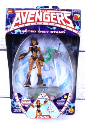 De colección 1999 Marvel Avengers Tigra con soporte y droide United They Stand Toy Biz  Foto 1 de 3