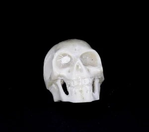 Schnitzerei Hirschhorn aus Indonesien Skull Totenkopf 20 x 15 mm II-18-2 - Bild 1 von 7