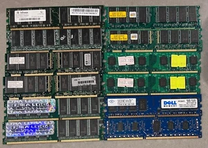Lot of 12 Used Desktop Memory ULT31664 1024 Infinion Hyundai Dell - Picture 1 of 1