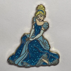 Disney Pin Cinderella Sitting In Blue Sparkly Ball Gown Dress Hands On Lap 2016 - Picture 1 of 1