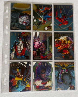 1995 Fleer Ultra X-Men Complete Hunters and Stalker Insert Set #1-9 - Image 1 of 3