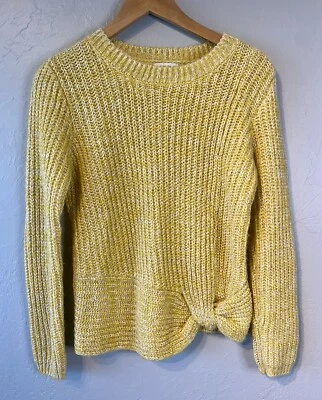 Suéter KENSIE para mujer con dobladillo anudado de gran tamaño pequeño amarillo Foto 1 de 4