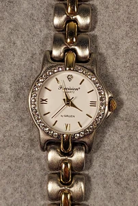 Reloj Pulsera Gruen Precisión Tono Plata/Dorado Joyas Damas Batería Nueva - Imagen 1 de 9