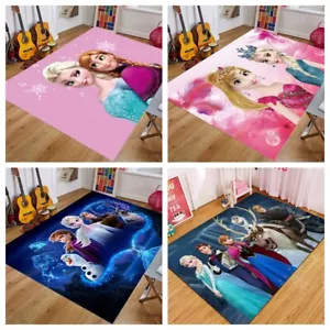Kinder Teppich Fußmatten 3D Anna Elsa Prinzessin Teppich Mädchen Bodenmatte Neu - Bild 1 von 20