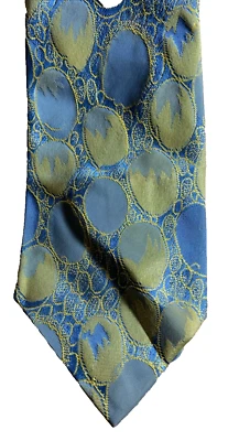 Corbata ancha de poliéster Trevira glamour verde amarillo para hombre Monsieur Crovatieur 3D 24 de colección Foto 1 de 4