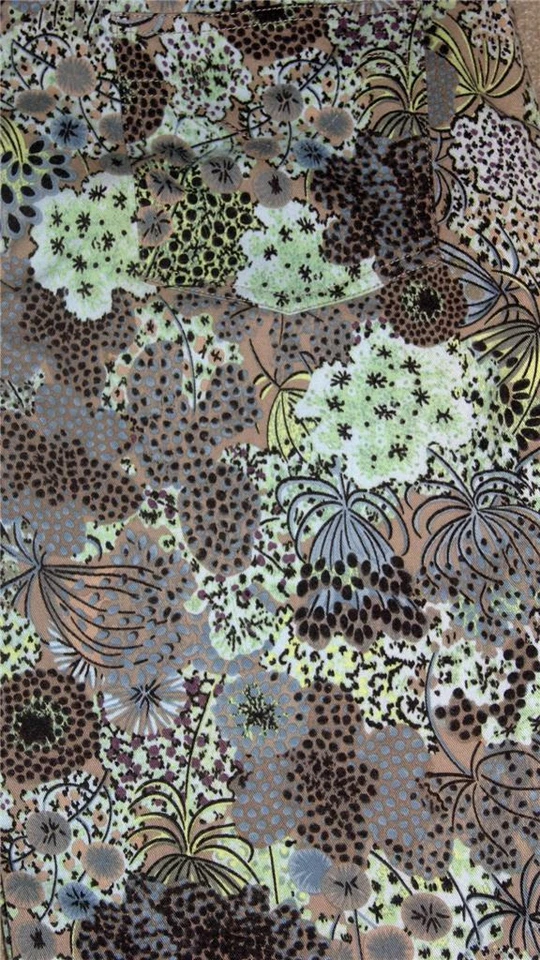 Pantalones de mezclilla Etcetera marrón menta verde flores silvestres sensación suave ligero campana parte inferior para mujer 6 Foto 1 de 1