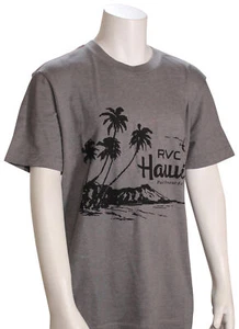 RVCA Boy's Luau Vista SS T-Shirt - Smoke - New - Picture 1 of 2
