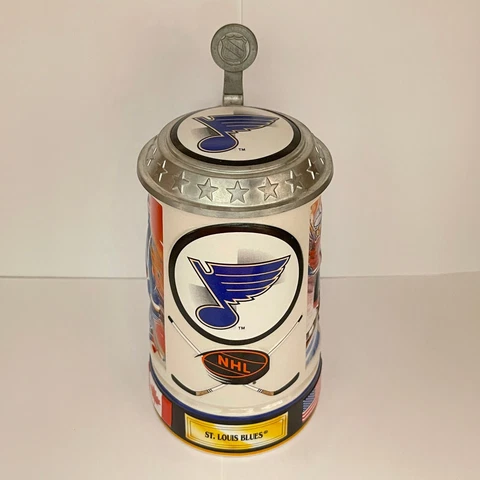 ST LOUIS BLUES HOCKEY NHL STEIN from BUD LIGHT Busch Budweiser mug FREE SHIP Cover