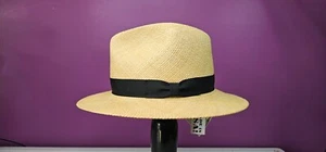 NWT Magill Genuine Panama Ecuadorian Straw Fedora Style Hat, Small 6 3/4 - 6 7/8 - Picture 1 of 12