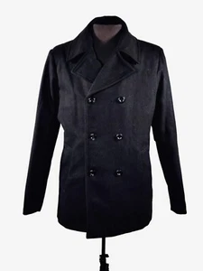 Chouyatou Zweireiher Kerbkragen Herren Peacoat Schwarz Größe M - Bild 1 von 12