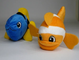 Nemo Clown Fish and Dory Plush Stuffed Animal Toys Orange Blue 6 in - Picture 1 of 12