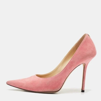 Jimmy Choo Pink Suede Love Pointed Toe Pumps Size 39.5 - image 1 of 4