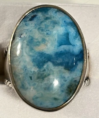 Anillo Carolyn Pollack Plata de Ley y Grande Cabachon Multicolor Azul - Talla 9 Foto 1 de 4