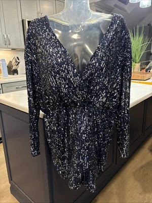 Mameluco Vici Chine Lentejuelas Brillantes Med Azul Marino Foto 1 de 4