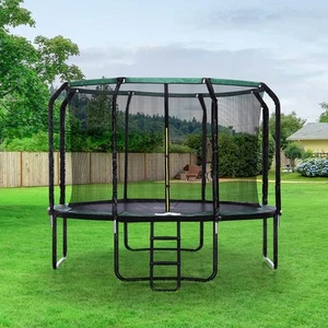 Centra Trampoline Round Trampolines Basketball Safety Net Pad Mat 4.5/8/10/12FT - Picture 1 of 58
