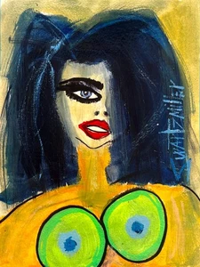 colorful POP ART NUDE LADY Upcycled acrylic Painting Original SWARTZMILLER DNA - Imagen 1 de 20