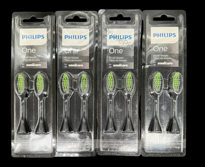 🪥 Cabezales de cepillo de repuesto Philips One by Sonicare (lote de 4 paquetes, 8 en total) 🖤 Foto 1 de 3