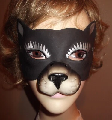 Vintage Cesar 83 Mask 1983 Black Cat Kitty Feline Halloween Masquerade Meow! - Image 1 of 4
