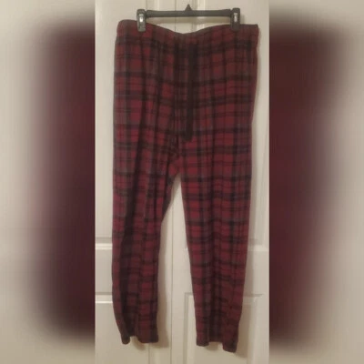 Croft & Barrow Para hombres L Ropa de Salón Rojo Cuadros Polar Pijama Pantalones de Salón Grandes Foto 1 de 2