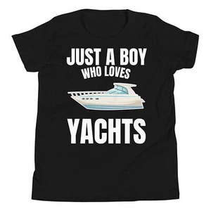 Just a Boy who loves Yachts Funny Sailing Cruising Boating Youth T-Shirt - Picture 1 of 5