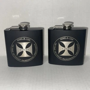 USMC HMLA-169 VIPERS “On Time On Target Professional Thruout” 6 oz Hip Flask - Picture 1 of 7