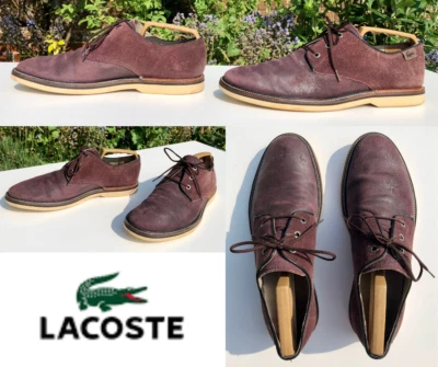 LACOSTE Sherbrooke 9 GOLF SRM Oxford Casual Shoes, 100% Suede WINE 42.5 | UK 8.5 - Image 1 of 4