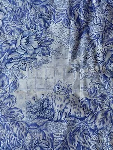 1.5 yds Willow Mews Judy Sabanek RJR Fabric Cotton Blue Toile CAT Bee Spiderweb - Picture 1 of 10
