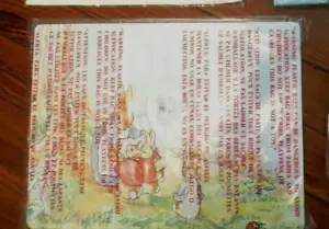 Pottery Barn Peter rabbit lunch Placemat Party Easter Holiday Gift bunny guest - Picture 1 of 2