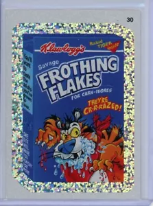 Wacky Packages All New Series 8 FROTHING FLAKES Silver Flash Foil Parallel #30 - Picture 1 of 1